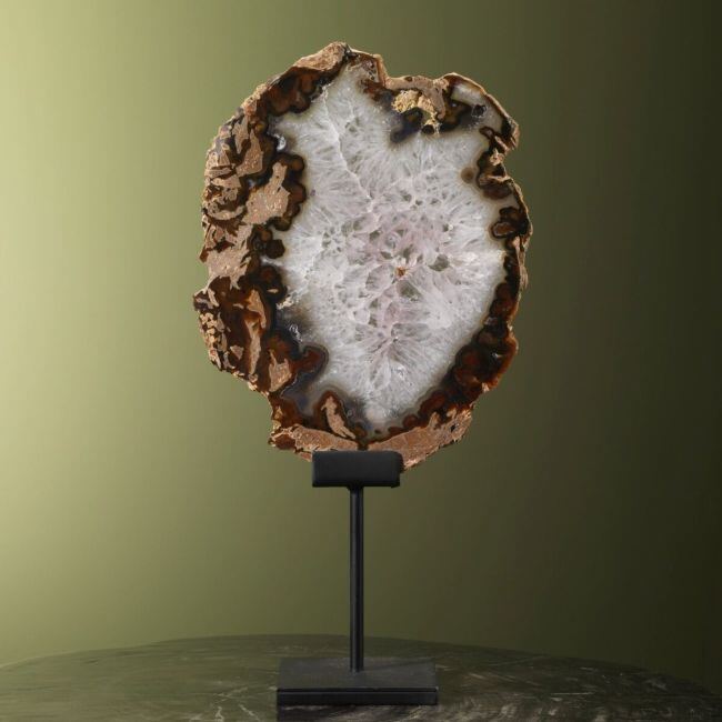 0033 Tranche d'agate sur support
